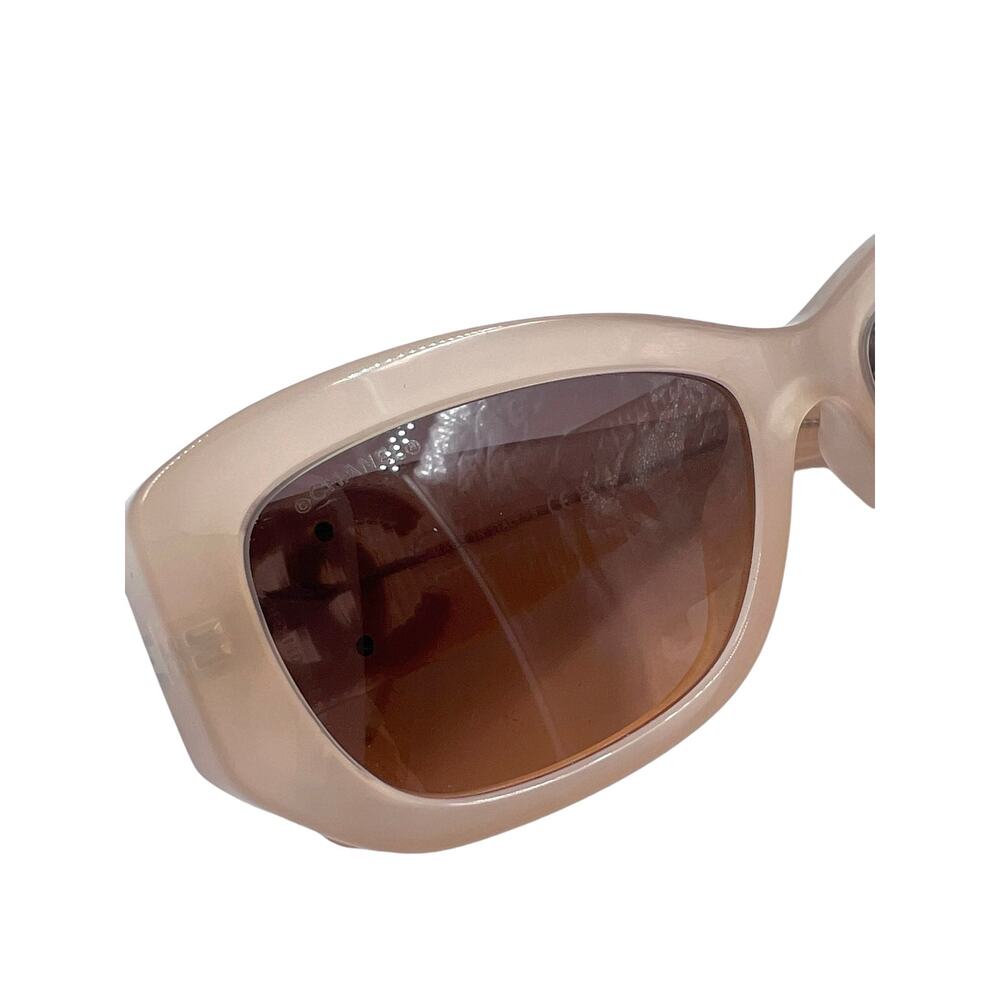 Chanel 5493-A Logo Rectangle Blush Beige Casual Designer Sunglasses - Picture 2 of 11